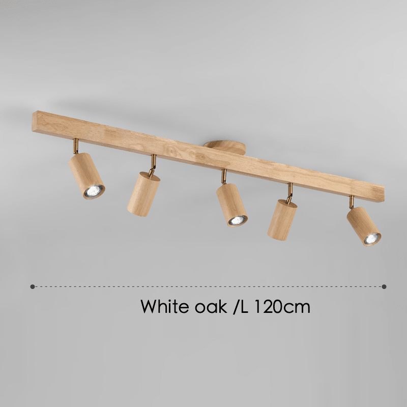 Minimalistische Houten Straler Massief Hout Verstelbare Plafondlamp Wit eik 5