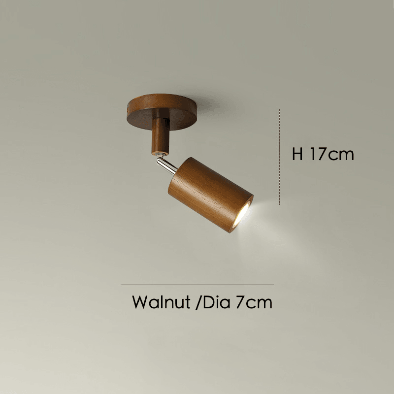 Minimalistische Houten Straler Massief Hout Verstelbare Plafondlamp Noten 1