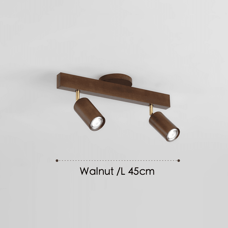 Minimalistische Houten Straler Massief Hout Verstelbare Plafondlamp Noten 2