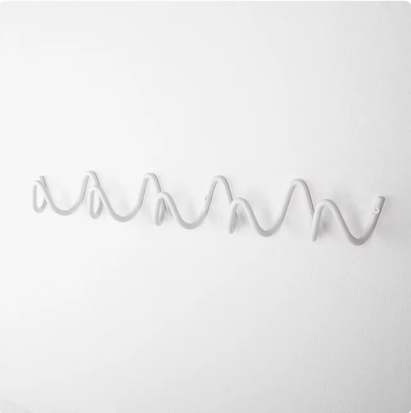 Moderne LineaLoop Wand Kapstok met Elegante Ontwerp Wit Groot