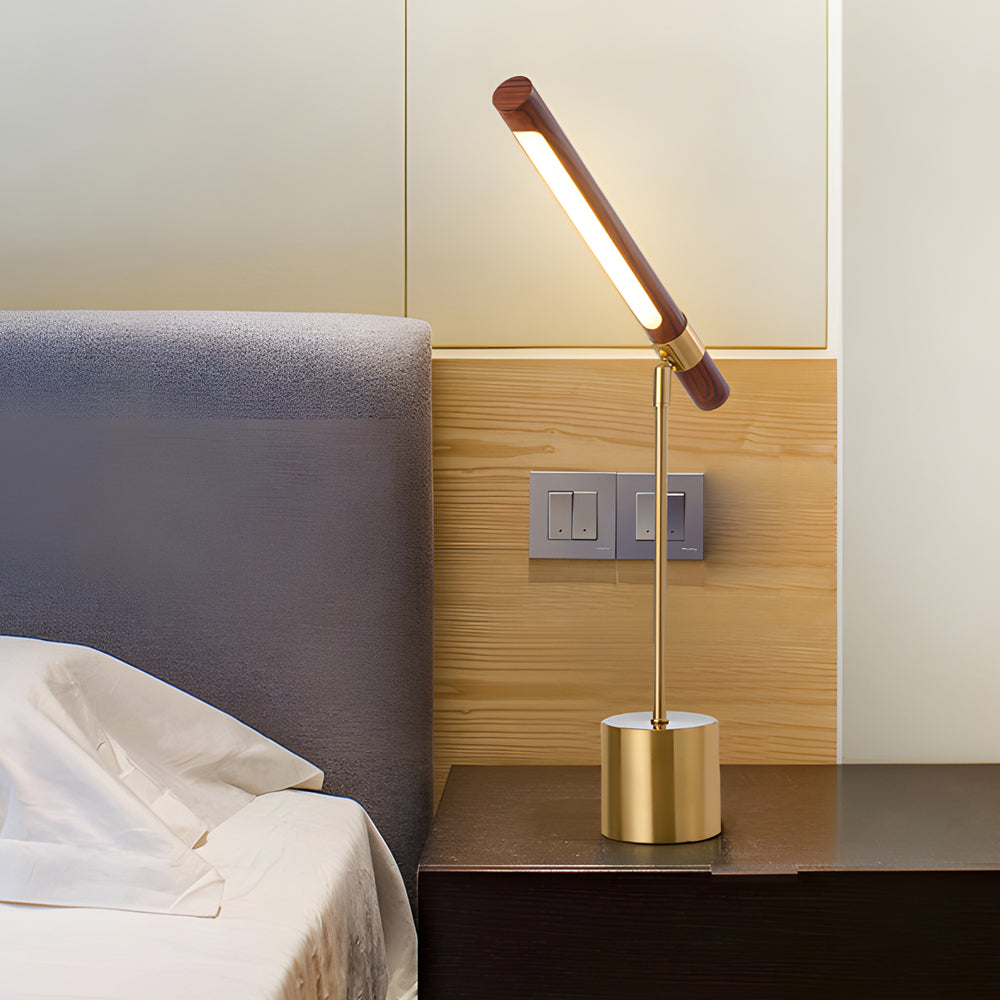 Amanti - Minimalistische Houten LED Bureaulamp Dimbare Lichtbalk