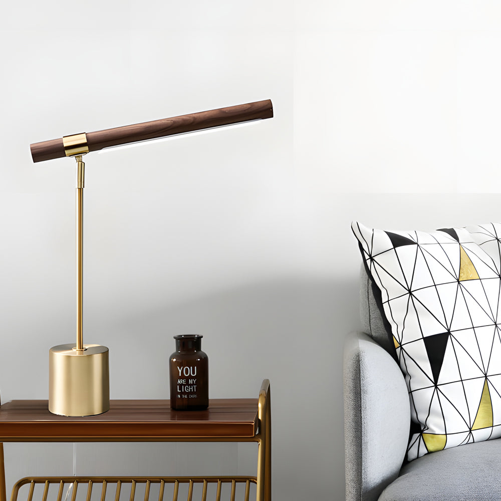Amanti - Minimalistische Houten LED Bureaulamp Dimbare Lichtbalk