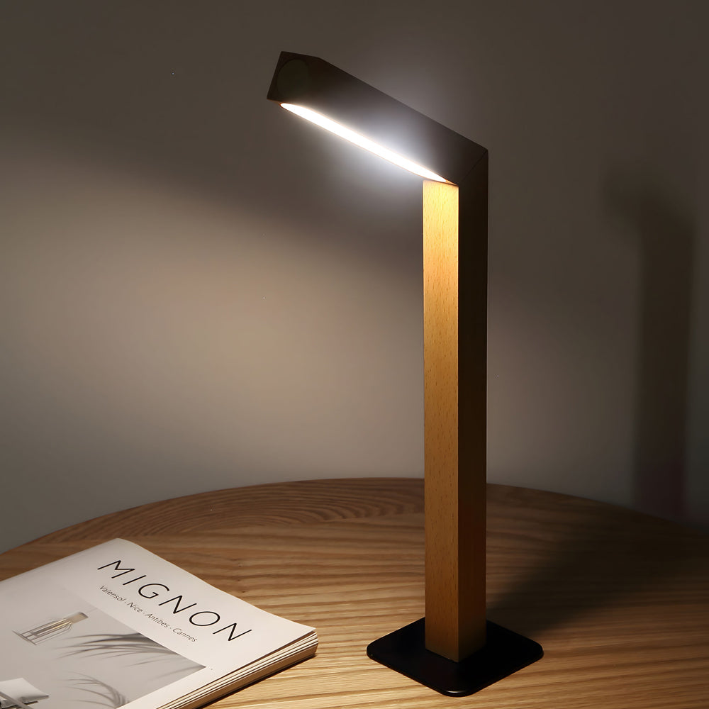 Amanti Touch Tafellamp - LED Lineaire Sfeerverlichting met 360 Verstelbare Kop Walnoot