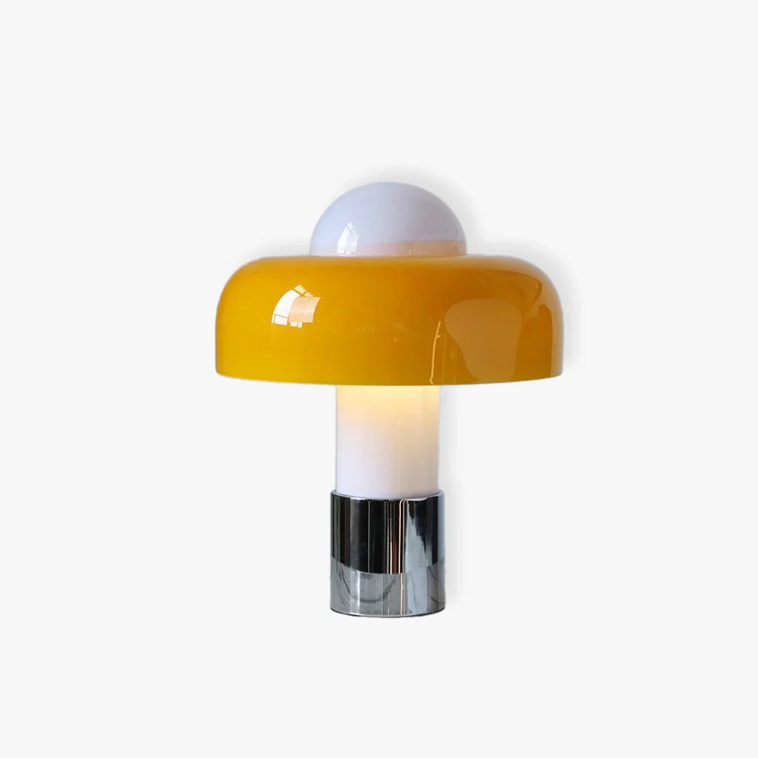 Nordlys Bauhaus Paddenstoel Tafellamp – Strakke lamp Moderne Verlichting Dia 30cm x H 35cm ∅ 11.8″ x H 13.8″ Oranje EU Plug