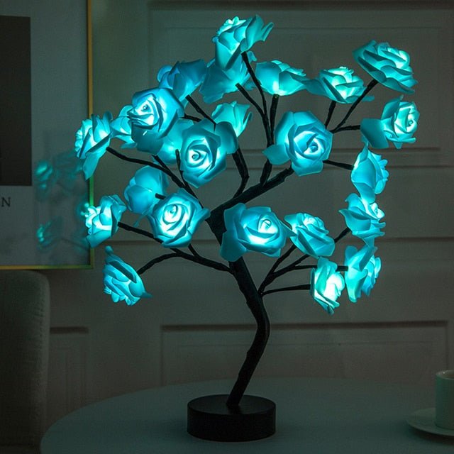 Betoverde Rozenboom met LED Verlichting voor Romantische Sfeer Blauw