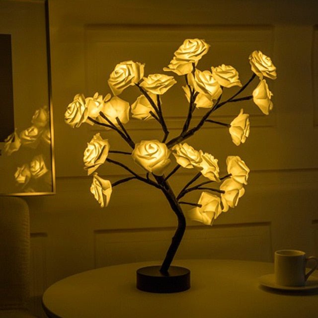 Betoverde Rozenboom met LED Verlichting voor Romantische Sfeer Geel