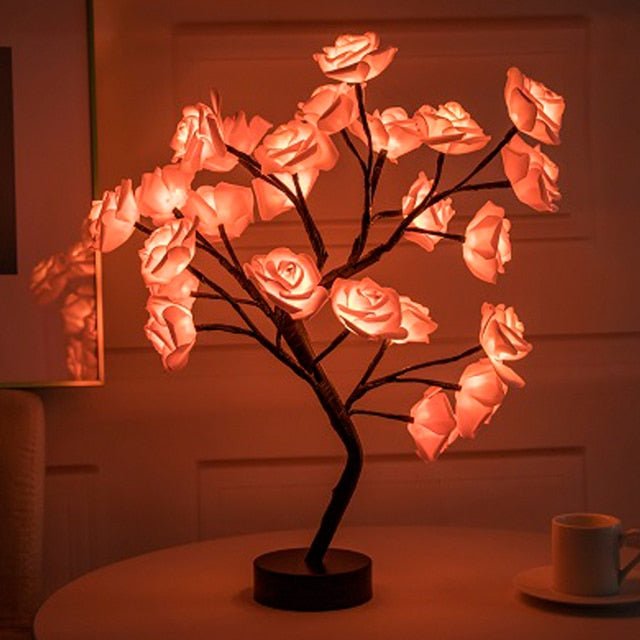 Betoverde Rozenboom met LED Verlichting voor Romantische Sfeer Rood