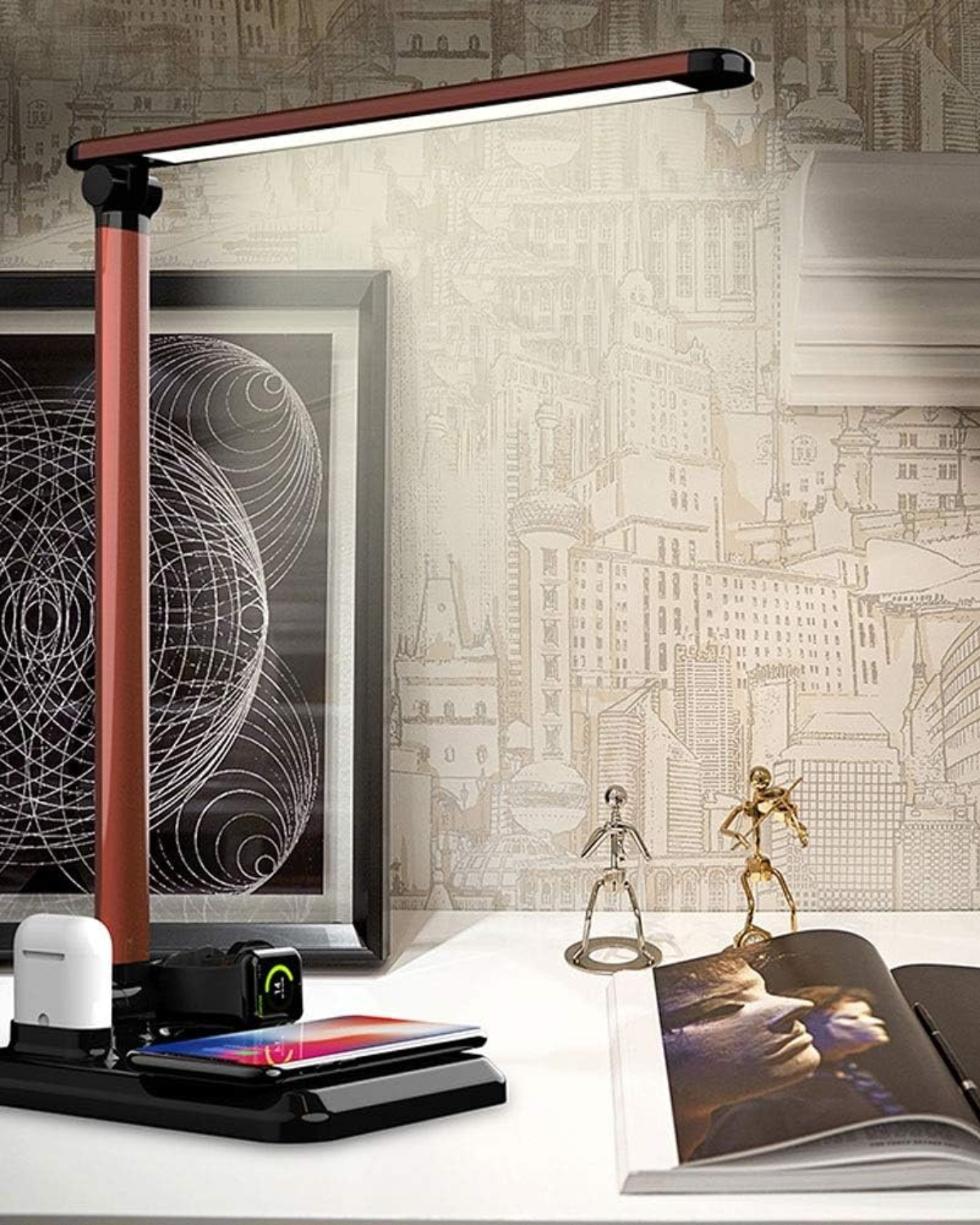 Buenta – Elegante Bureau Lamp met Draadloos Opladen SEREIN