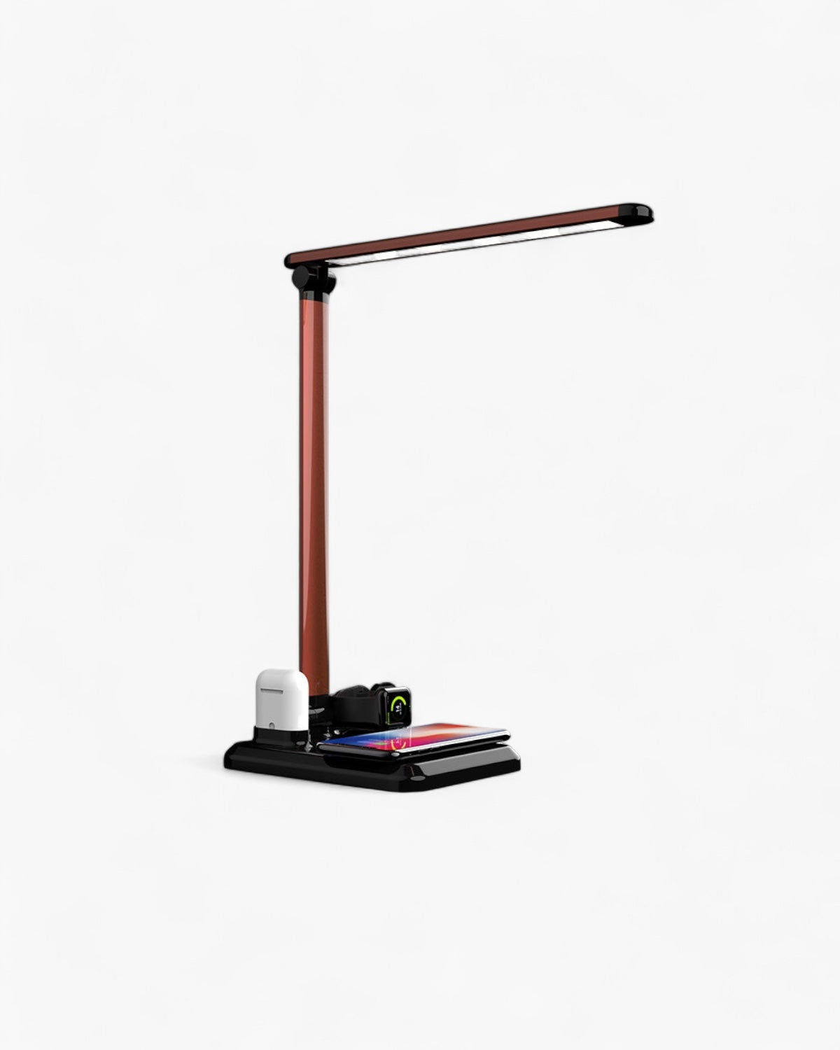Buenta – Elegante Bureau Lamp met Draadloos Opladen SEREIN Rood