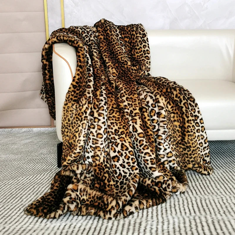 Buenta - Luipaardprint Faux Fur Deken voor Luxe Comfort