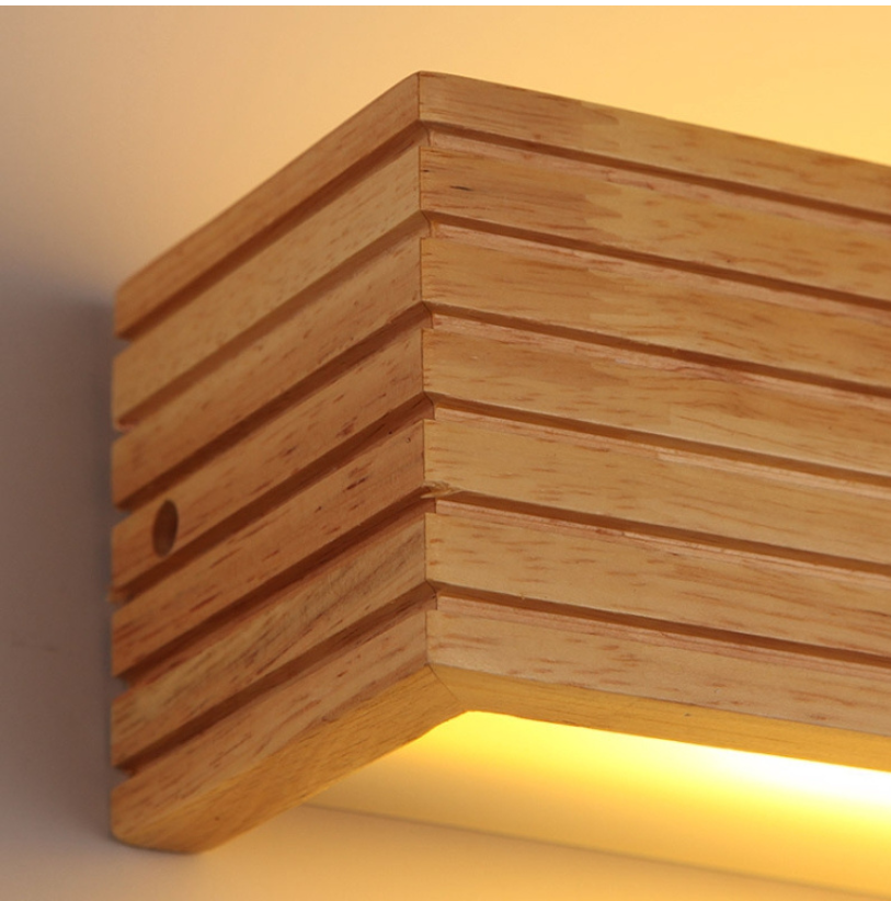 Buijou - 55cm Solid Houten Wandlamp voor Natuurlijke Sfeer
