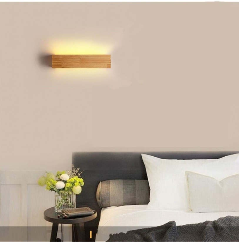 Buijou - 55cm Solid Houten Wandlamp voor Natuurlijke Sfeer