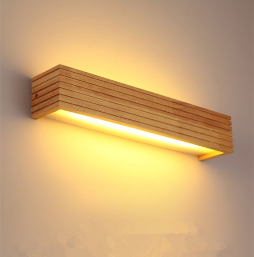 Buijou - 55cm Solid Houten Wandlamp voor Natuurlijke Sfeer