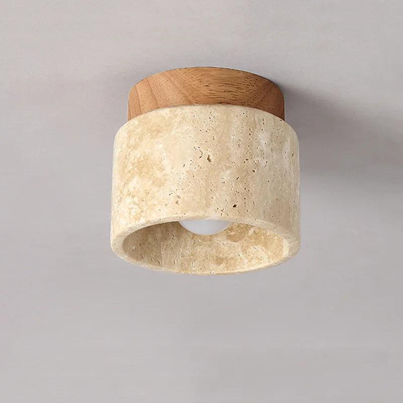 Buijou - Marmer & Hout Plafondlamp Voor Elegante Interieurs Walnoot hout