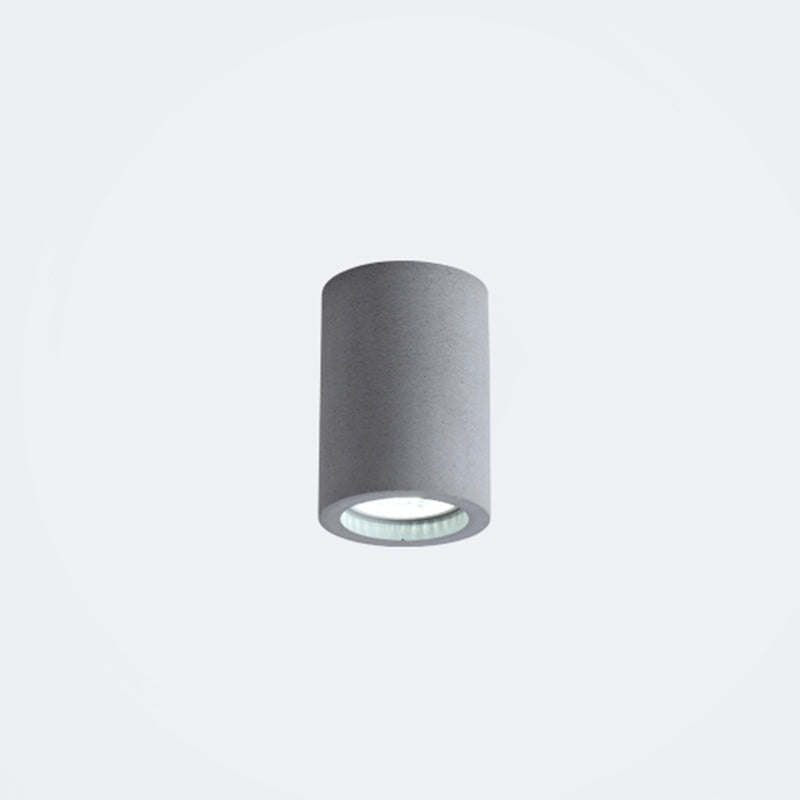 Mystic - Cement Cilinder LED Plafondlamp - Minimalistisch Design Lichtgrijs 10 CM