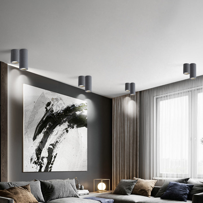 Mystic - Cement Cilinder LED Plafondlamp - Minimalistisch Design