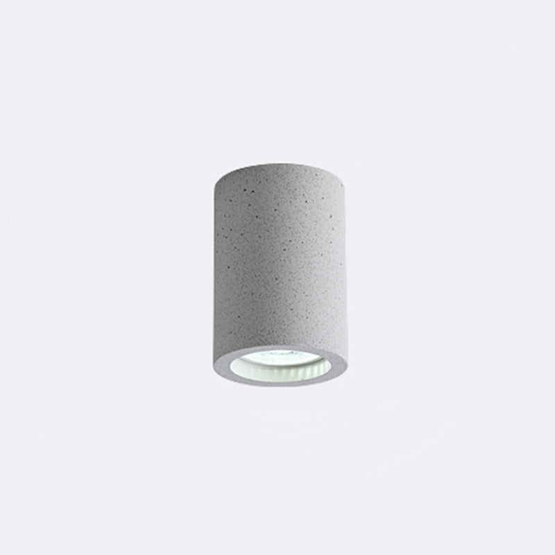 Mystic - Cement Cilinder LED Plafondlamp - Minimalistisch Design Wit 10 CM