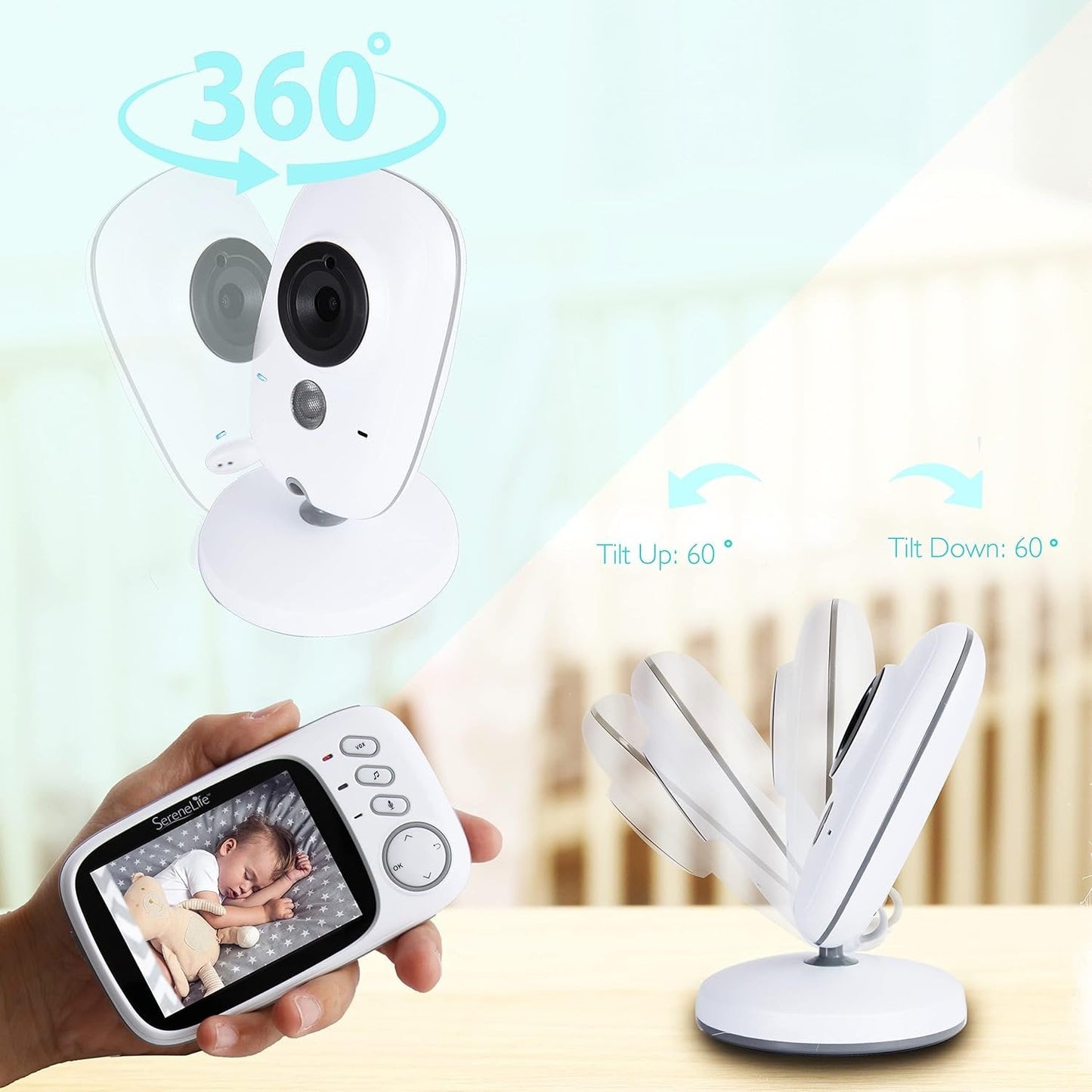Digitale Babyfoon - 2.4G, 3.2 Inch LCD, Nachtzicht & Camera