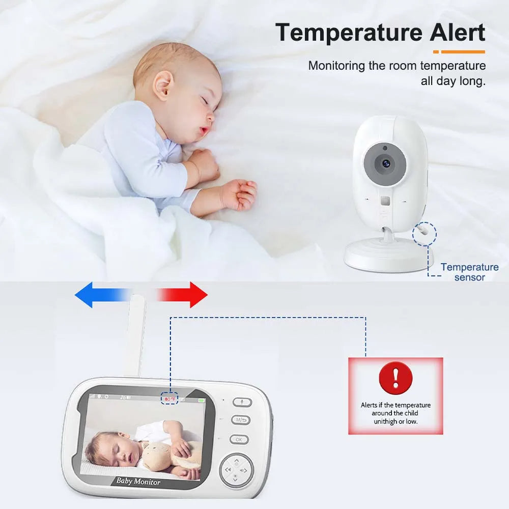 Digitale Babyfoon - 2.4G, 3.2 Inch LCD, Nachtzicht & Camera