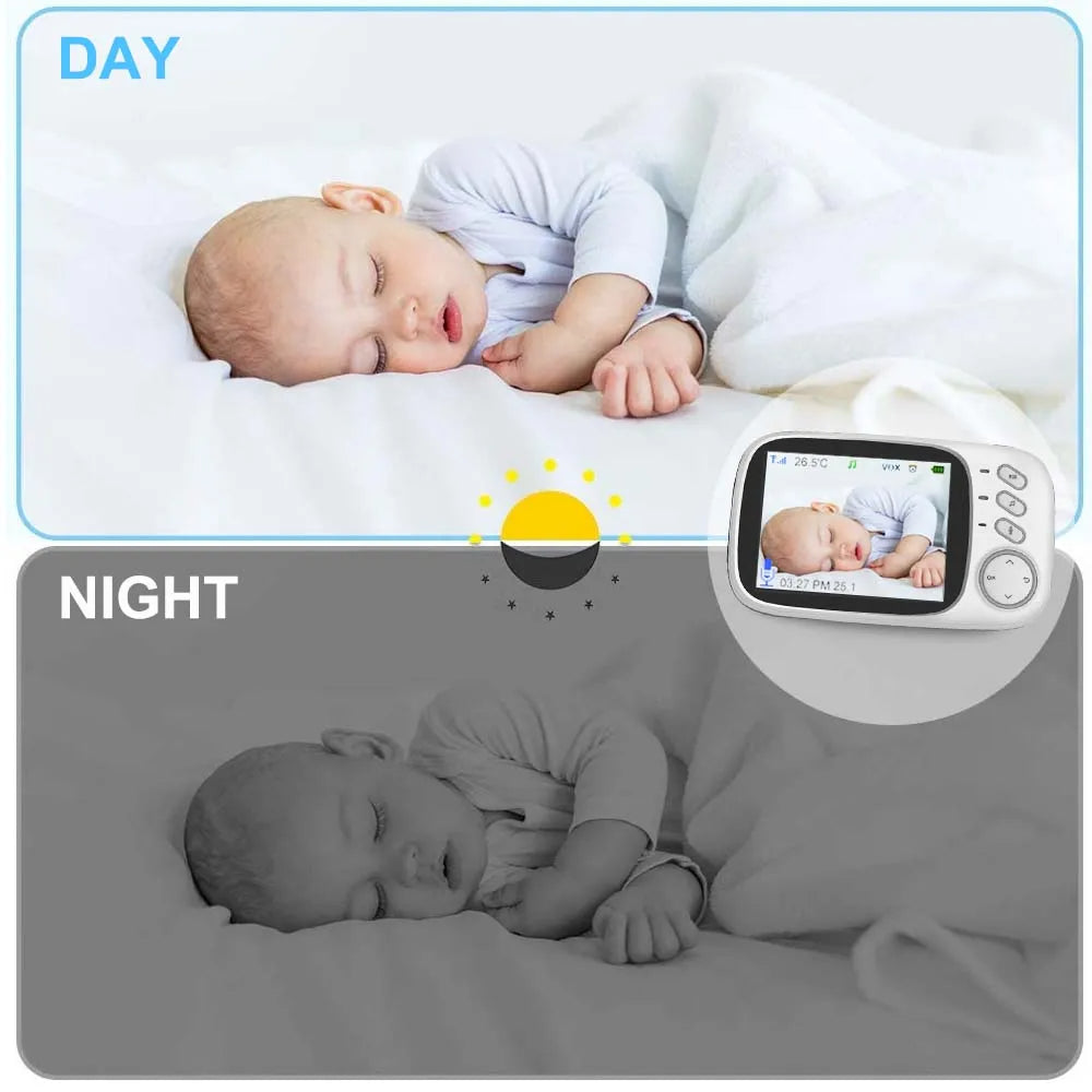 Digitale Babyfoon - 2.4G, 3.2 Inch LCD, Nachtzicht & Camera
