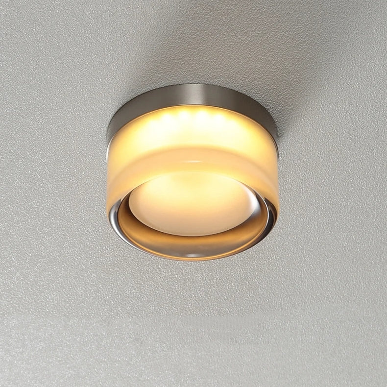 Mystic - Dimple Flush Mount Wandlamp Rookgrijs+Wit D 13 cm x H8 cm Driekleurig Veranderend Licht