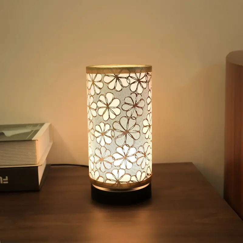 Elesso - Elegante Nordic Vintage Tafellamp | Zonnebloem Kap & Gouden Accenten | USB-Aangedreven Sfeerverlichting