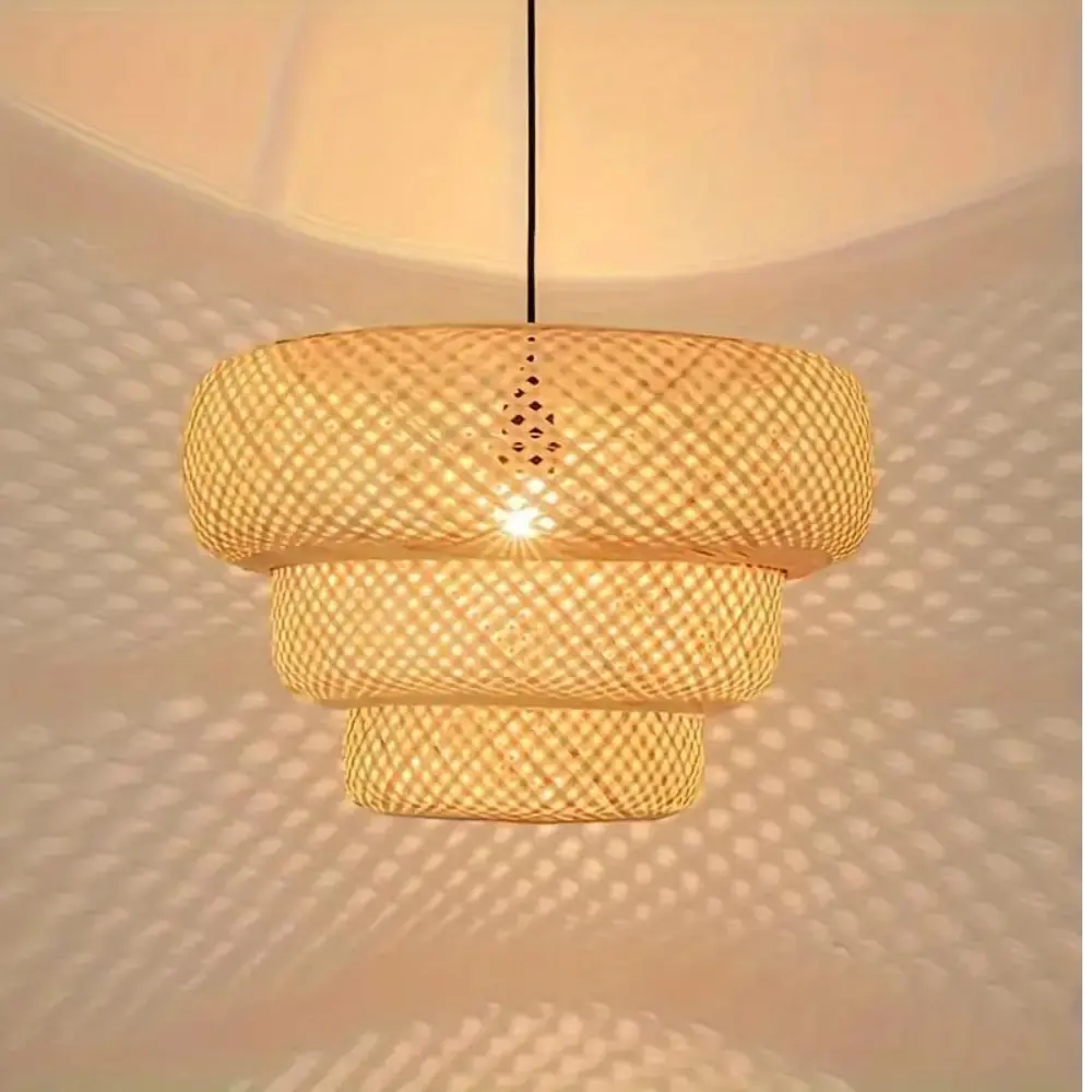 Elesso Lampade - Bauhaus Handgeweven Rieten Hanglamp van Lumière Design