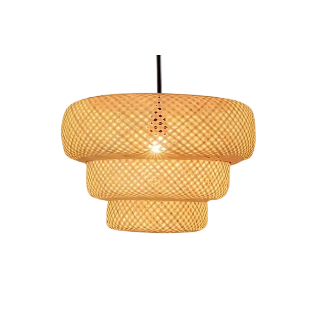 Elesso Lampade - Bauhaus Handgeweven Rieten Hanglamp van Lumière Design SEREIN