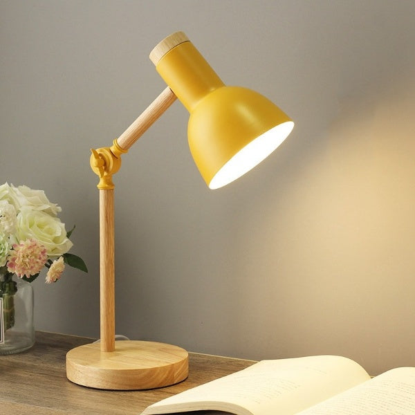 Nordic LED Bureaulamp Van Hout Voor Modern Design Geel