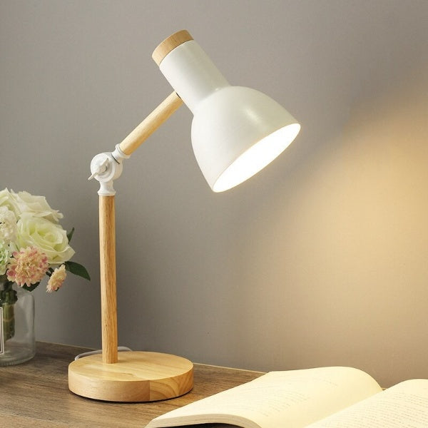 Nordic LED Bureaulamp Van Hout Voor Modern Design Wit