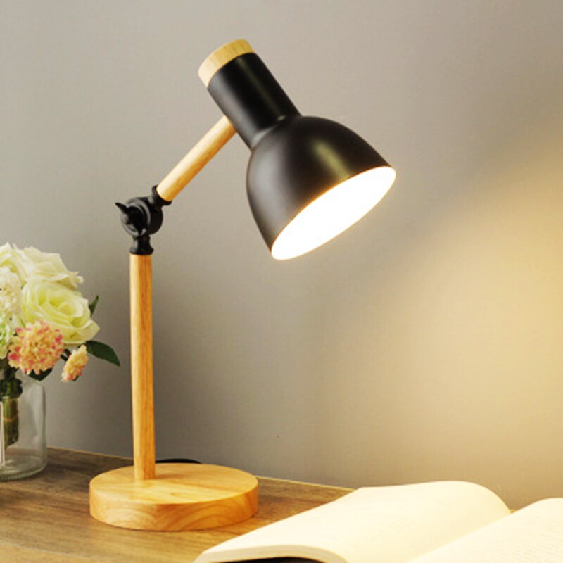 Nordic LED Bureaulamp Van Hout Voor Modern Design Zwart