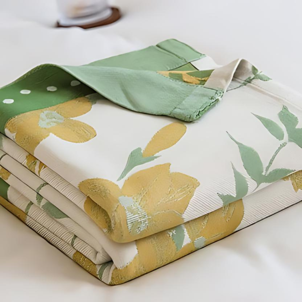 Gele Bloem Blad Koel Dekentje
