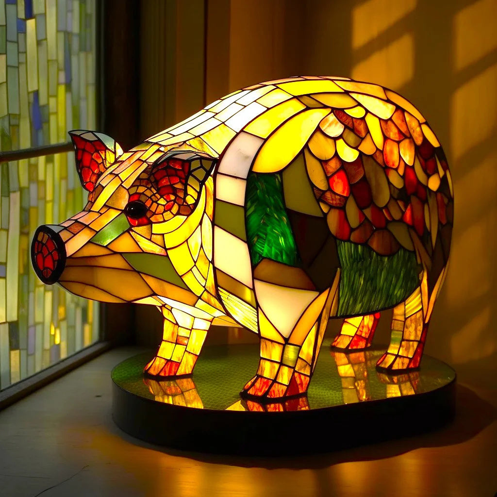 Glühzauber - Glas-in-Lood Stijl Dierenlampen Voor Betoverende Sfeer