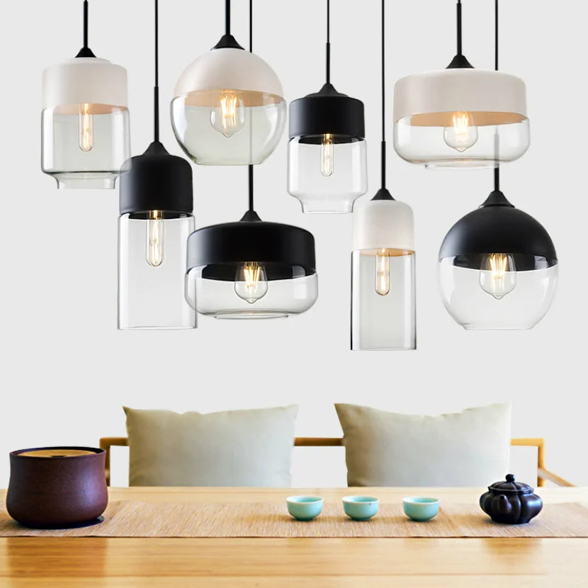 Glühzauber - Luxe Hanglamp van Mondgeblazen Glas en Hout