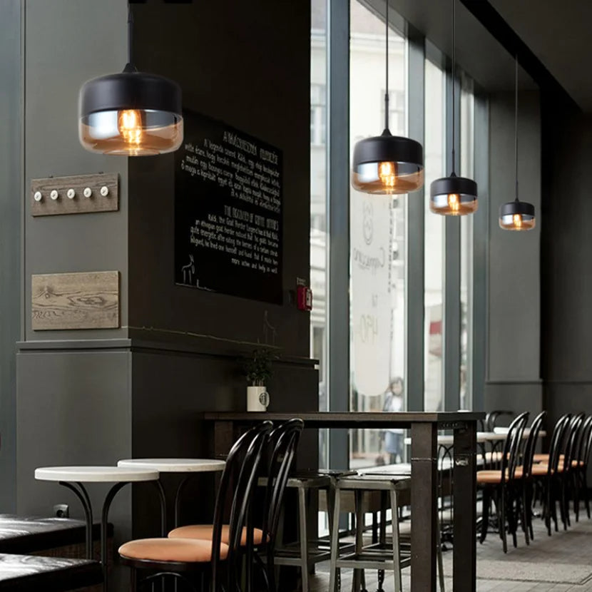 Glühzauber - Luxe Hanglamp van Mondgeblazen Glas en Hout