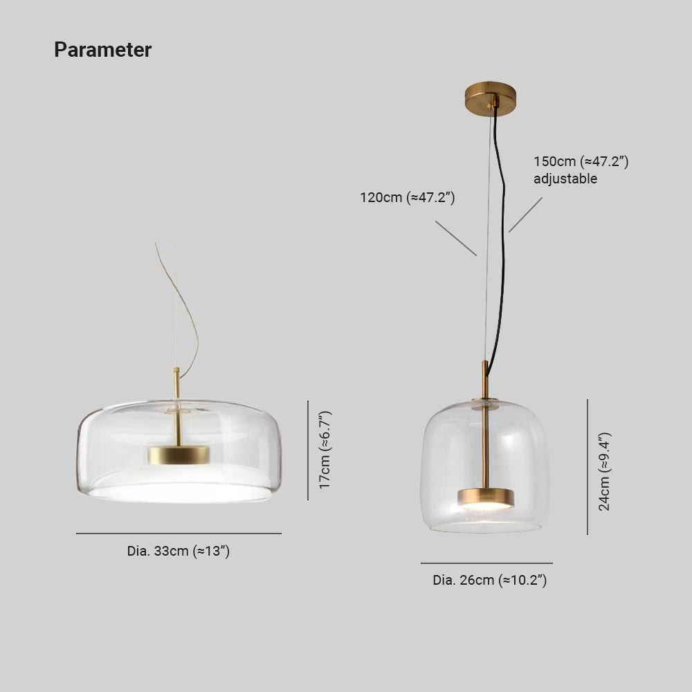 Glühzauber - Luxe Retro LED Hanglampen van Gouden Metaal en Glas