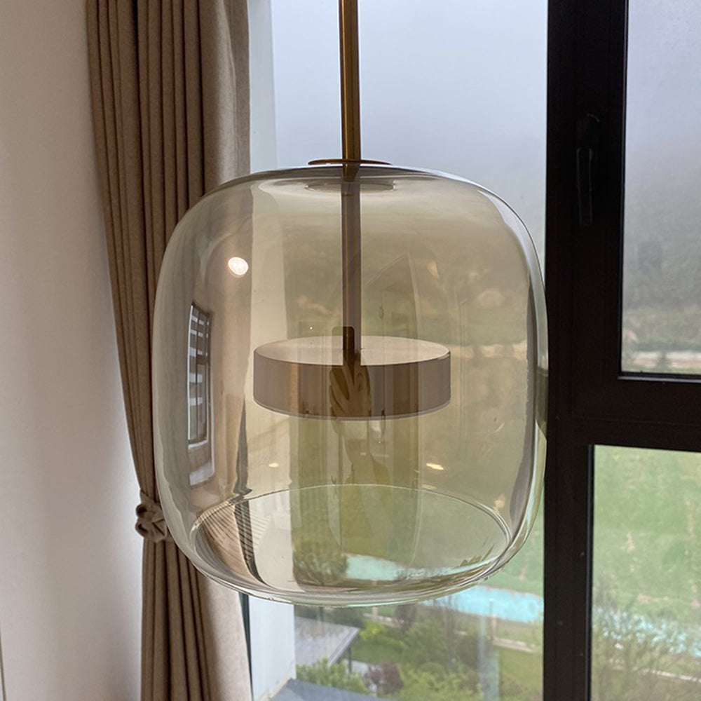 Glühzauber - Luxe Retro LED Hanglampen van Gouden Metaal en Glas