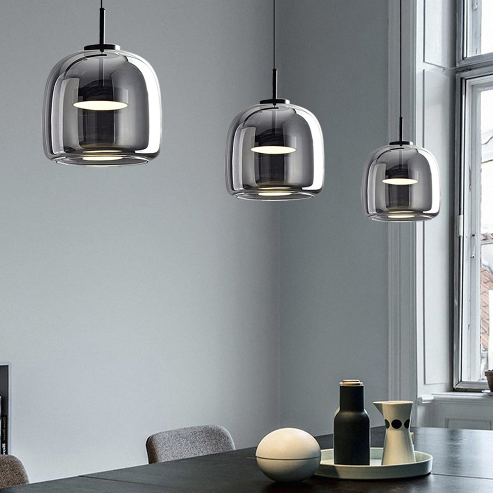 Glühzauber - Luxe Retro LED Hanglampen van Gouden Metaal en Glas