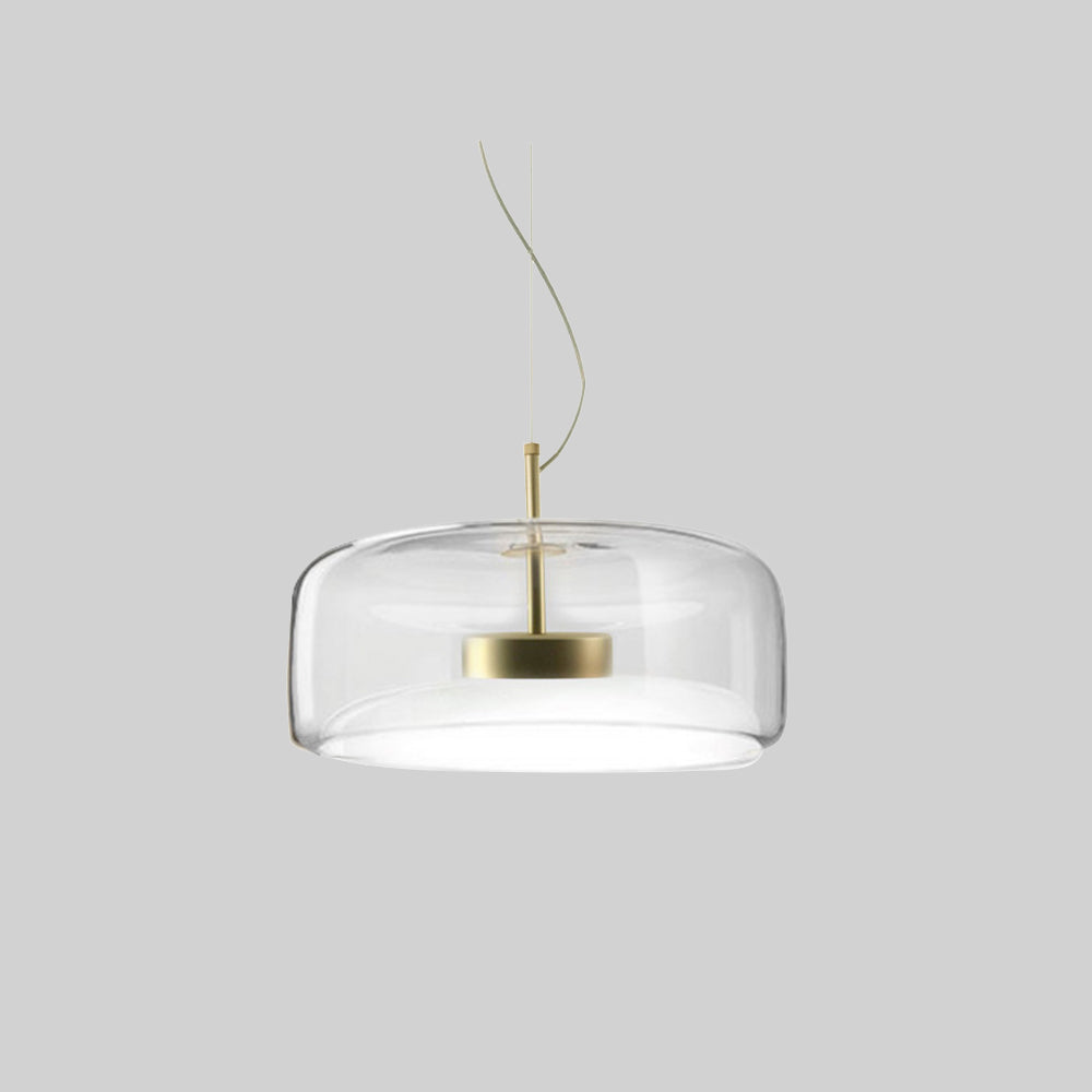 Glühzauber - Luxe Retro LED Hanglampen van Gouden Metaal en Glas 35CM Duidelijk