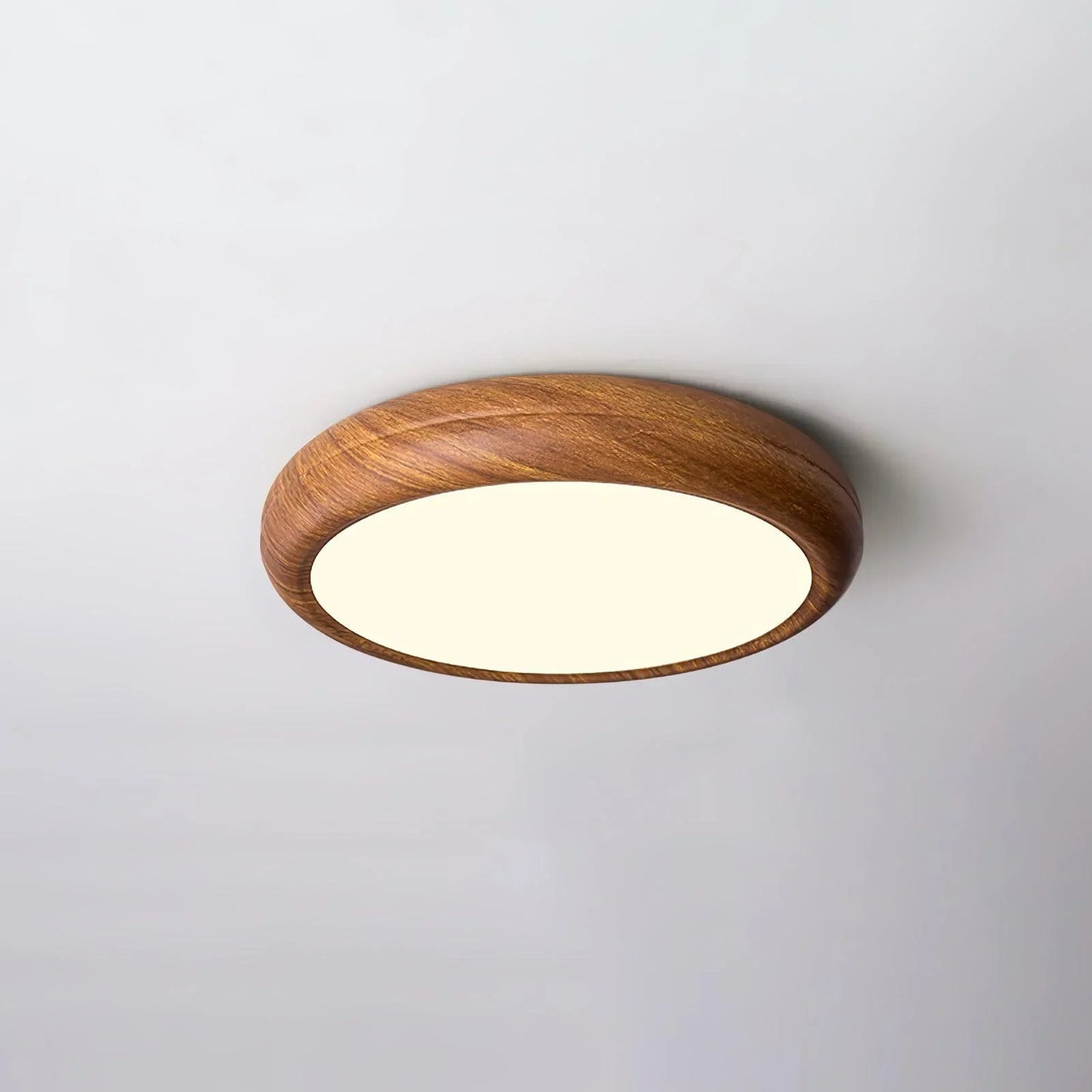 Nordlys - Houten Nerf Ronde Plafondlamp – Warme Lamp Minimalistische Verlichting