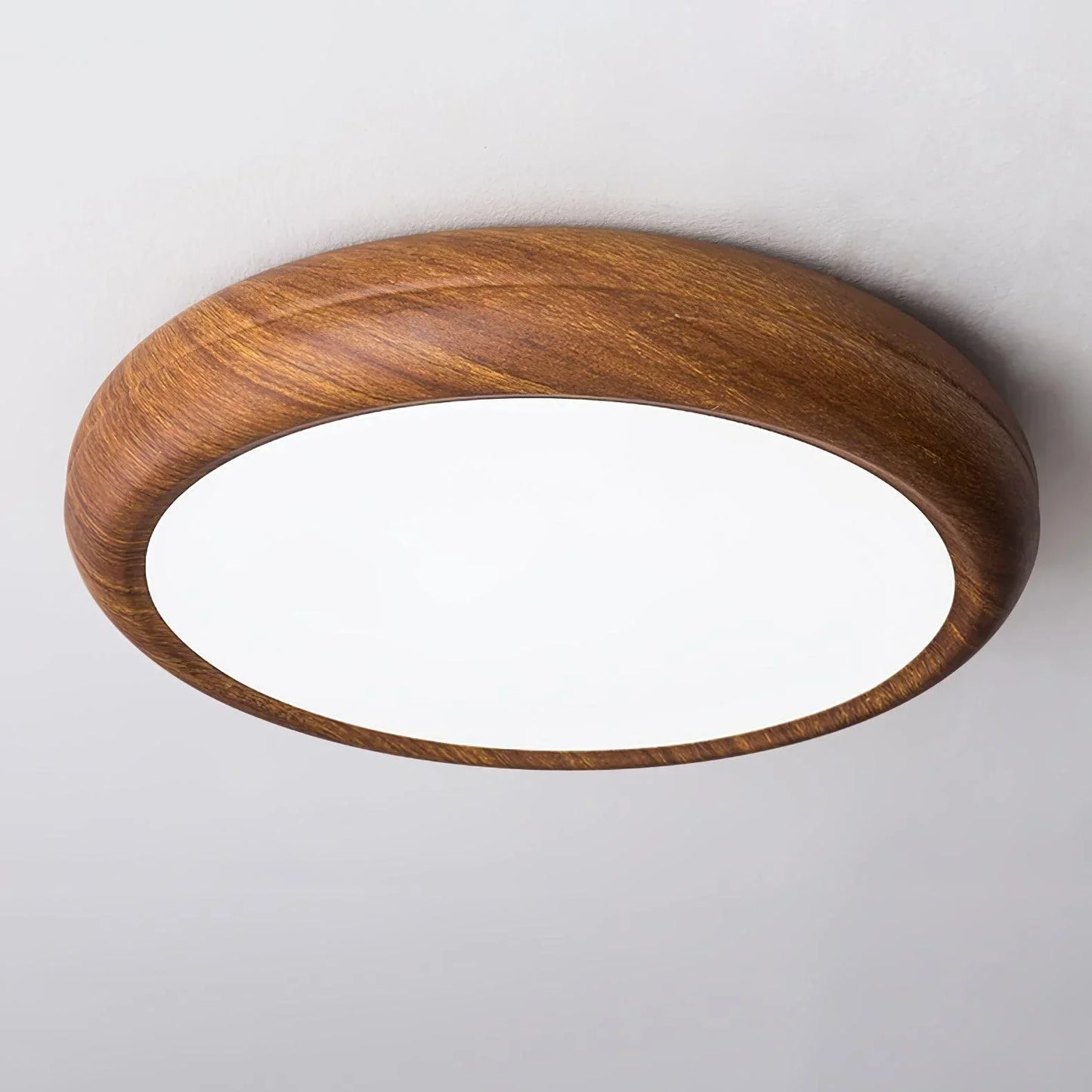 Nordlys - Houten Nerf Ronde Plafondlamp – Warme Lamp Minimalistische Verlichting