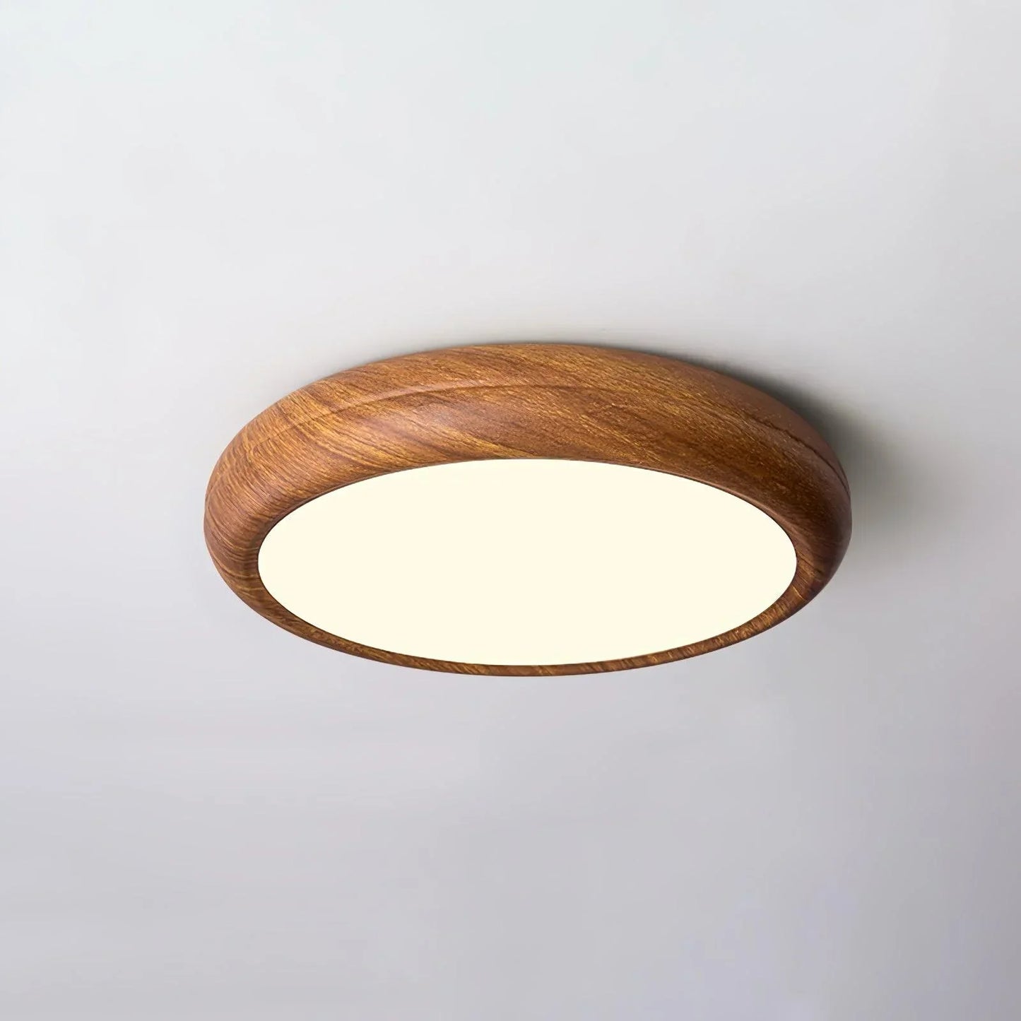 Nordlys - Houten Nerf Ronde Plafondlamp – Warme Lamp Minimalistische Verlichting