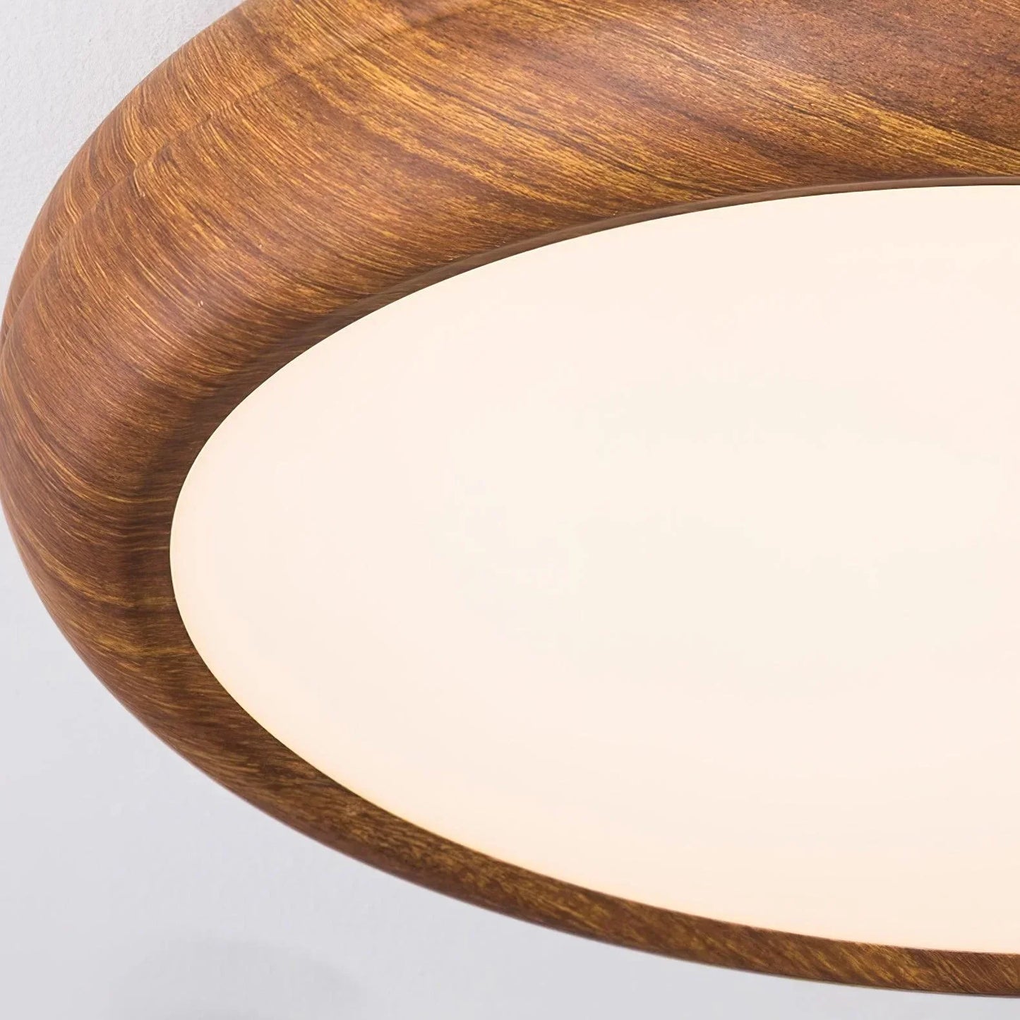 Nordlys - Houten Nerf Ronde Plafondlamp – Warme Lamp Minimalistische Verlichting