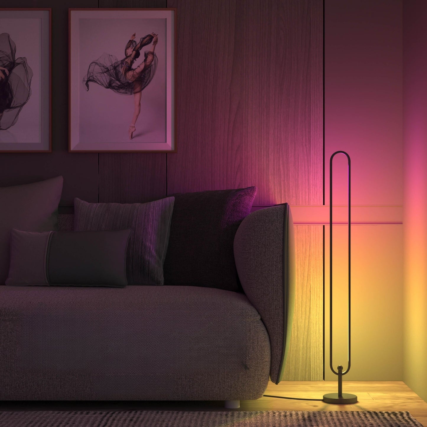 Infinity Staande LED Vloerlamp voor Elegante Interieurs Onyx