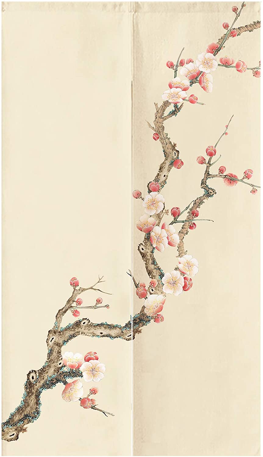 Kōmei - Japanse Bloemen Noren Deur Gordijn voor Decoratieve Privacy