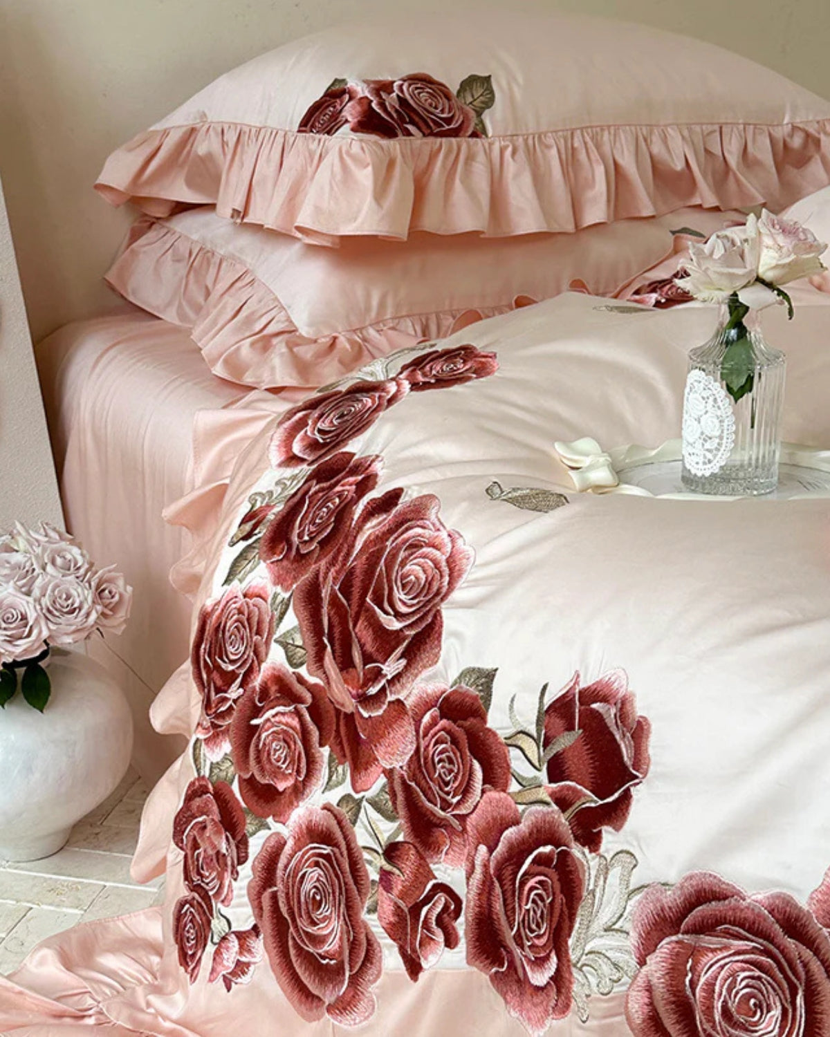 Beddingstar - La Rose Luxe Dekbedovertrek Set Met Rozen