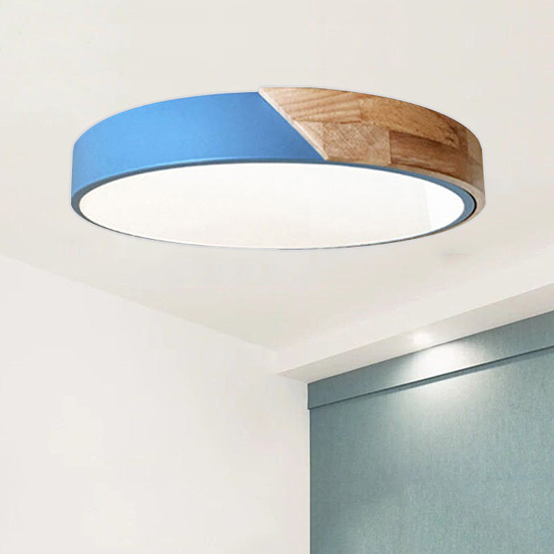 Moderne LED Plafondlamp voor Slaapkamer - Acryl en Metaal Rond Inbouwlamp Blauw