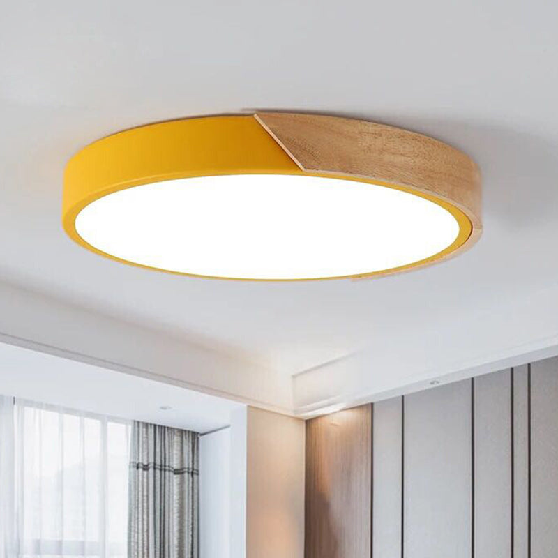 Moderne LED Plafondlamp voor Slaapkamer - Acryl en Metaal Rond Inbouwlamp Geel