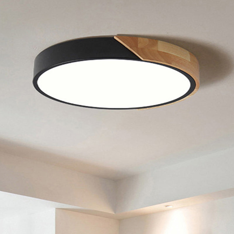 Moderne LED Plafondlamp voor Slaapkamer - Acryl en Metaal Rond Inbouwlamp Zwart