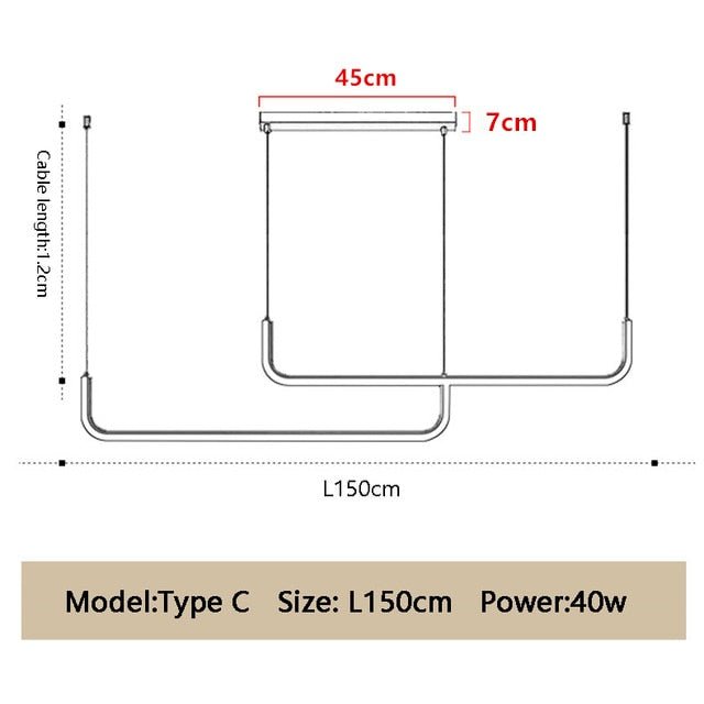 Lumino - Moderne minimalistische LED-druppel Lamp L150cm